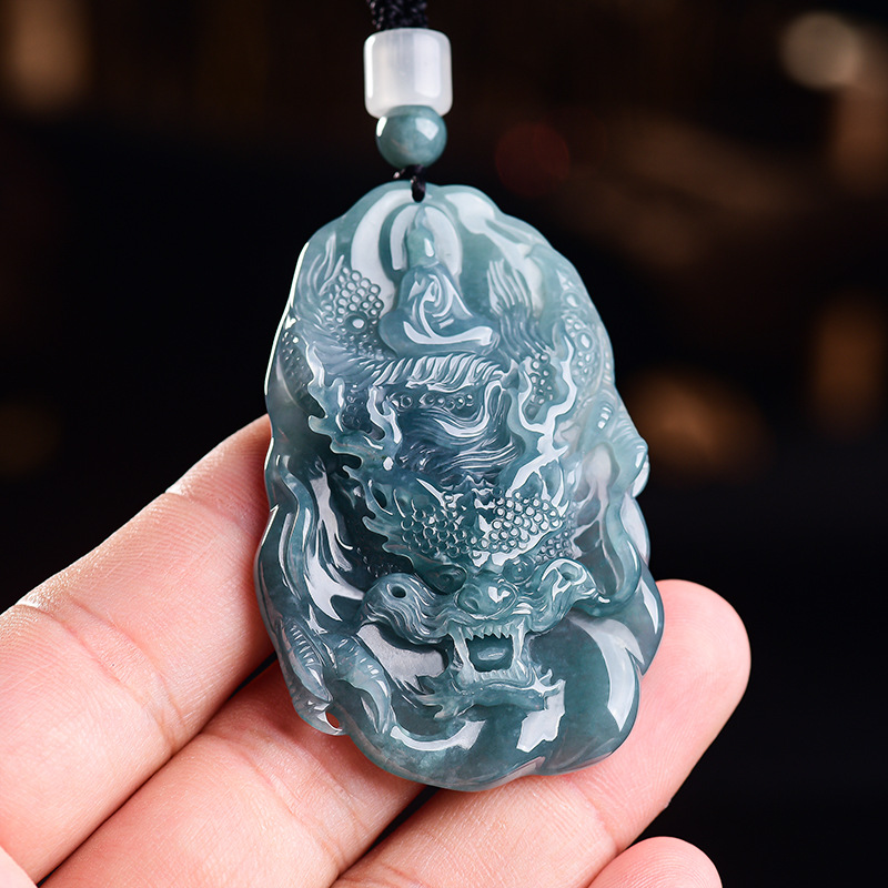 Women'S Accessories Jewelry - Collier pendentif Dragon en jadéite birmane