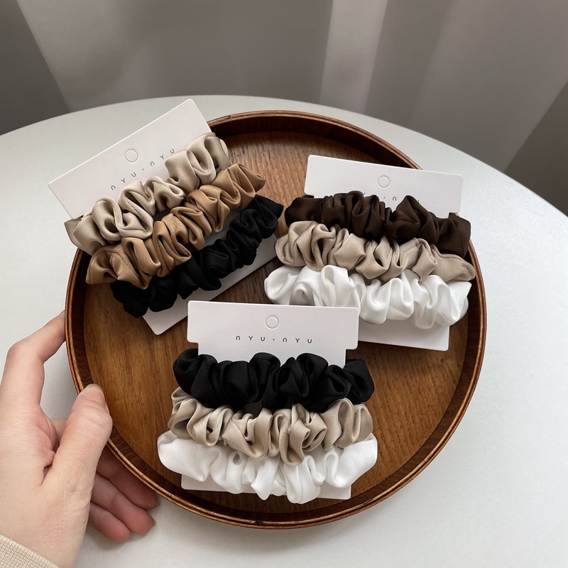 Scrunchie Satin Set - Chouchous en Satin pour femmes, couleur