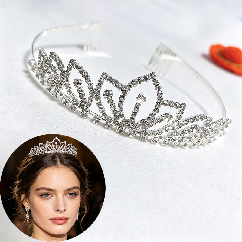 Women Accessories Gift - Couronne de mariée en strass scintillants