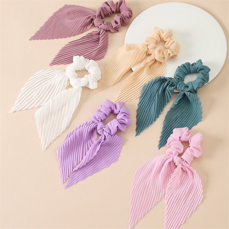 Scrunchie Satin Set - Lot de 6 chouchous plissés en