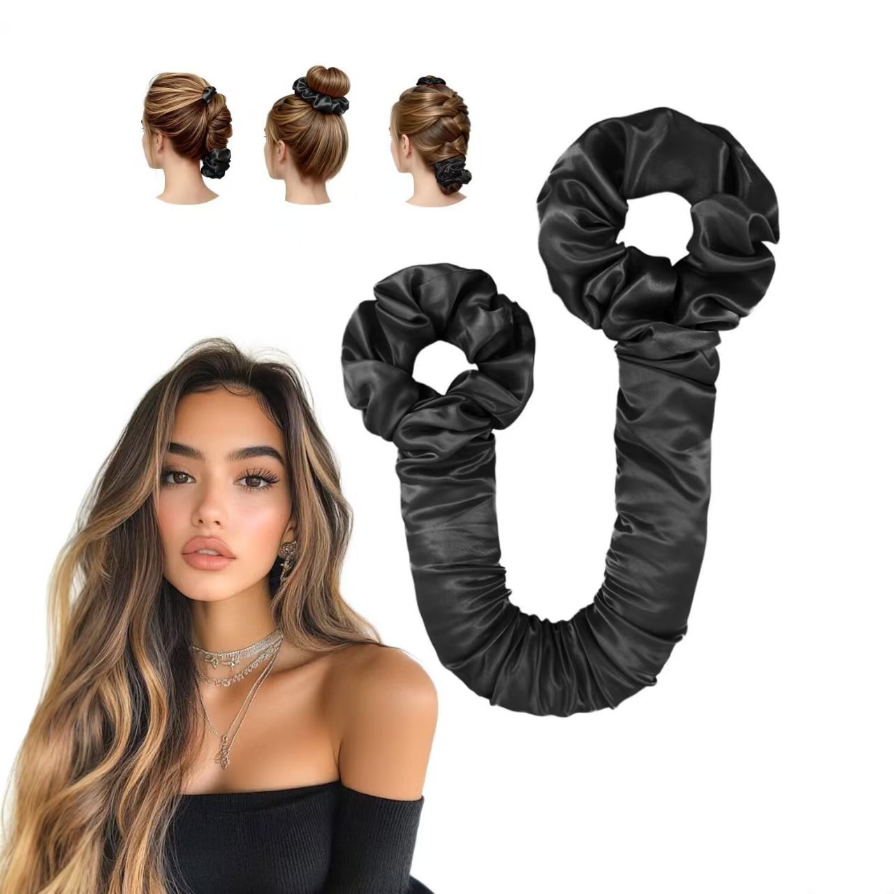 Scrunchie Satin Set - Ensemble de bigoudis sans chaleur en