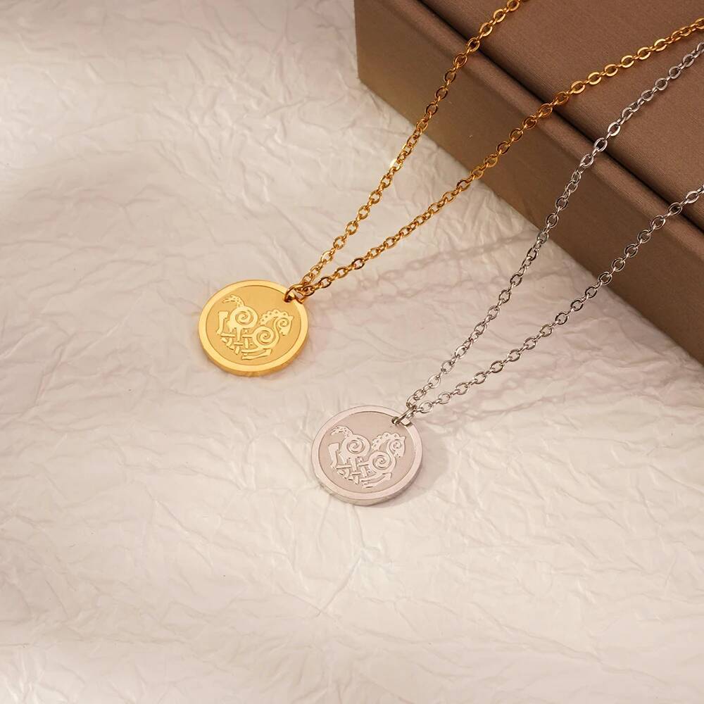 Coin Necklace Delicate - Collier pendentif en acier inoxydable pour