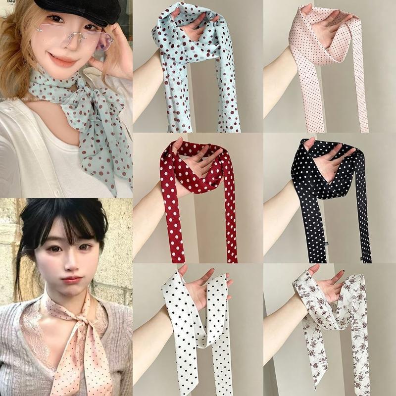 Women'S Accessories For Neck - Écharpe en soie à pois et