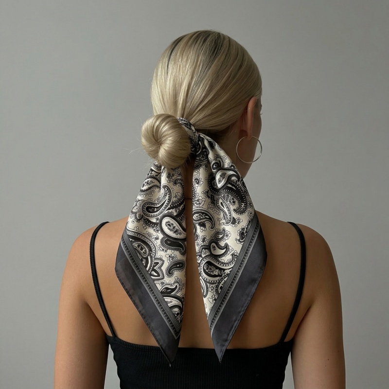 Women'S Accessories For Neck - Foulard carré de luxe en satin