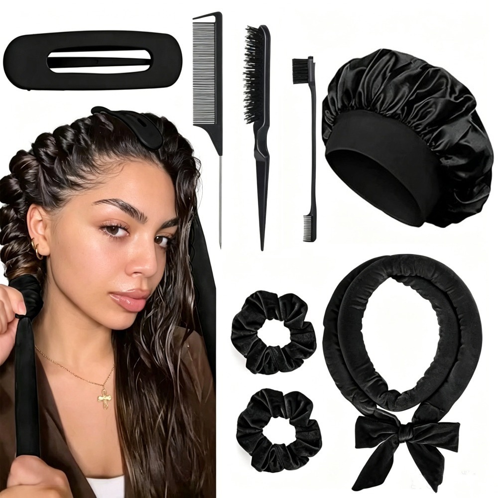 Scrunchie Satin Set - Ensemble de 8/5/4 pièces de boucleurs