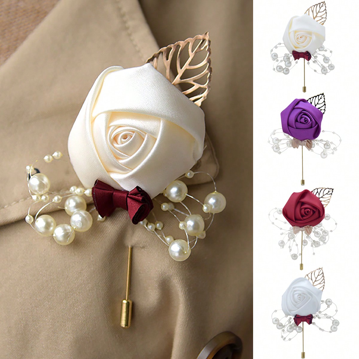 Brooch Pin Gold - 1 pièce Boutonnière de mariage pour