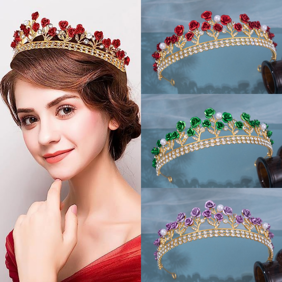 Women'S Accessories Jewelry - Couronne de mariée baroque en céramique,