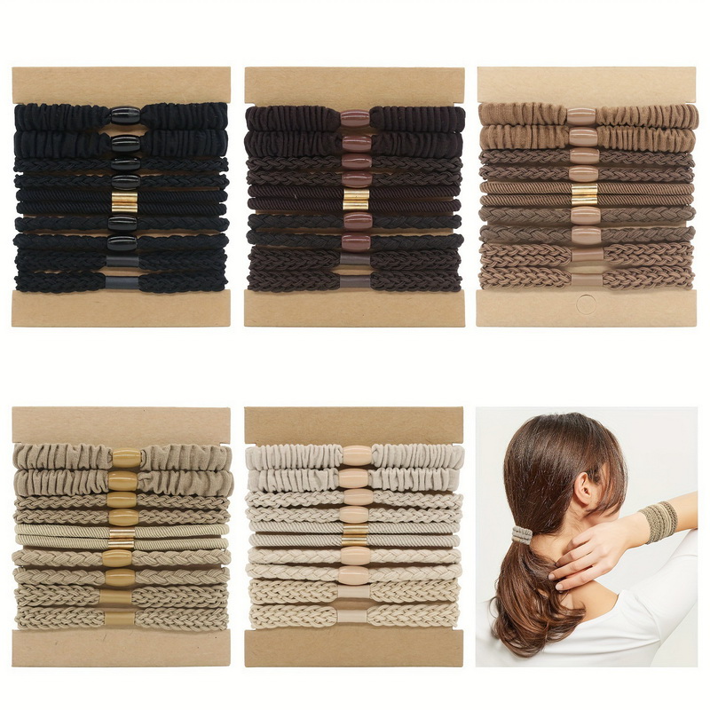 Scrunchie Satin Set - 10 pièces/lot femmes élastiques cheveux bandes