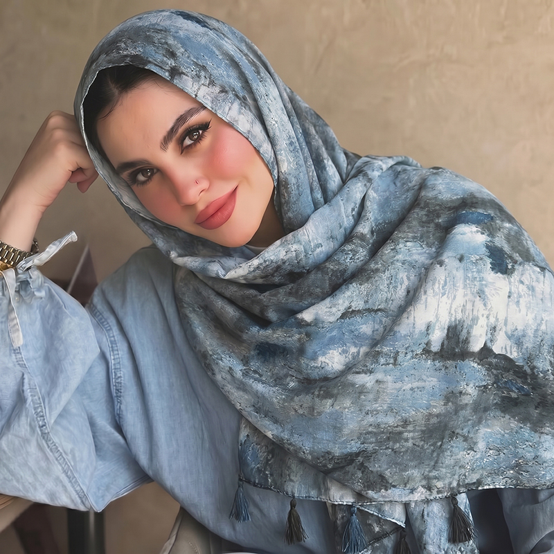 Hijab respirant à imprimé pein - Women'S Accessories For Neck avis et prix
