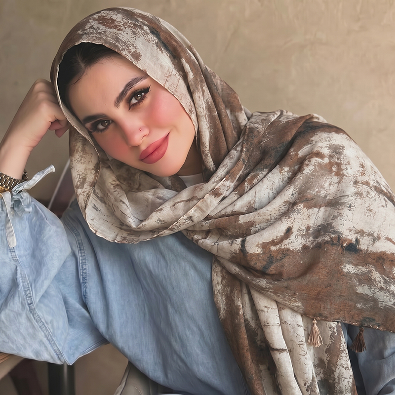 Hijab respirant à imprimé pein - Women'S Accessories For Neck avis et prix