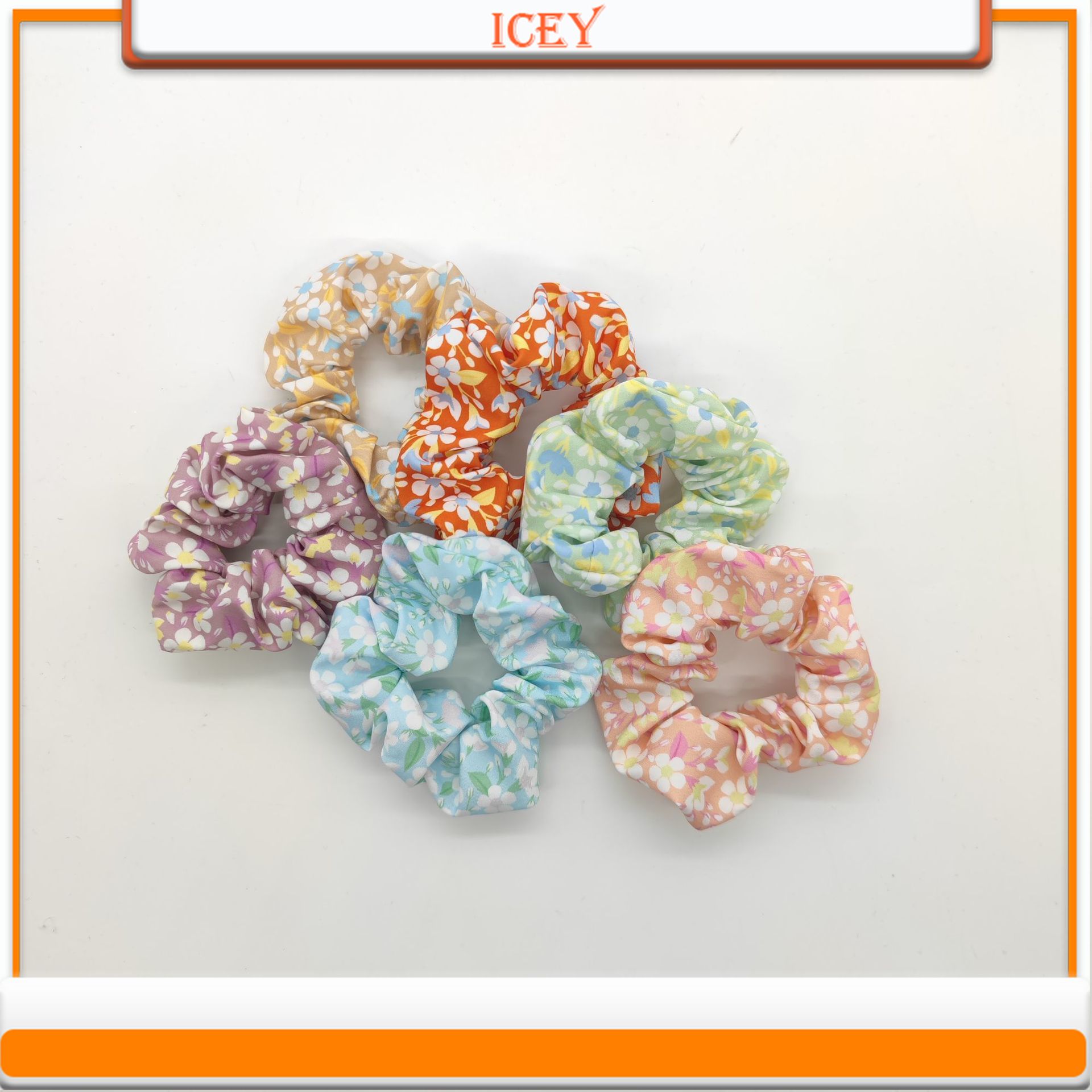 Chouchou floral en tissu pour  - Scrunchie Satin Set avis et prix