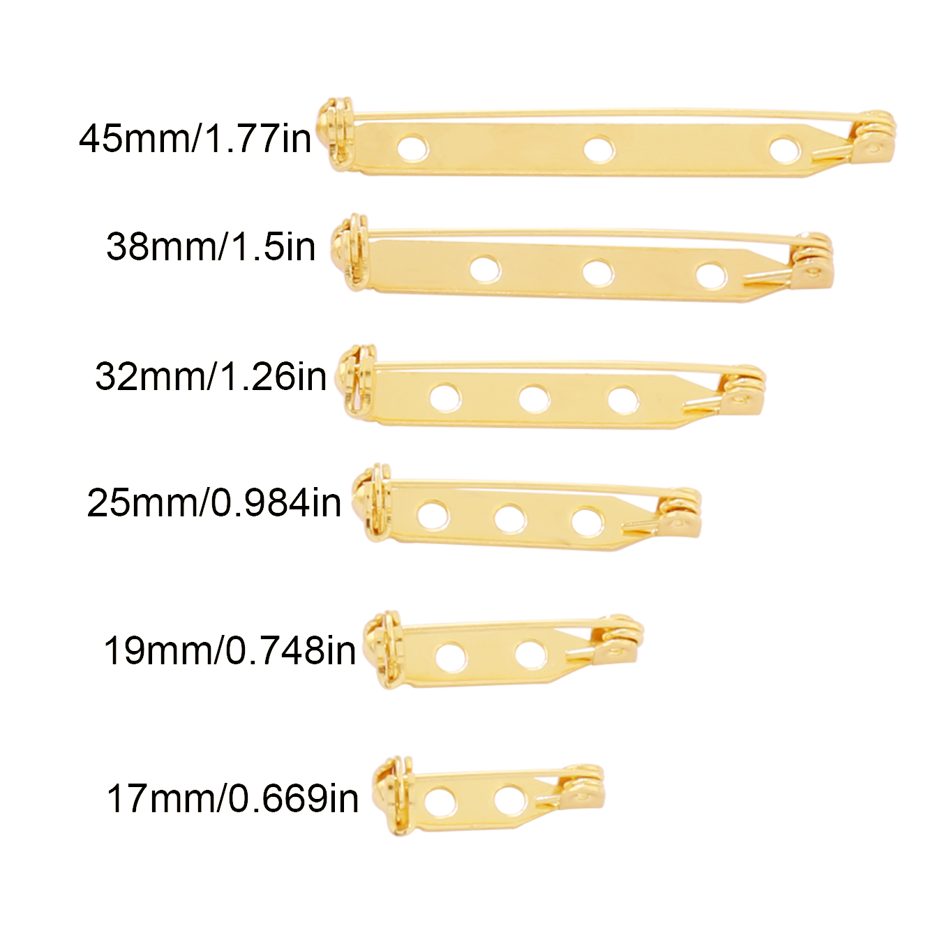 10 pièces 17-45mm broche pince - Brooch Pin Gold avis et prix