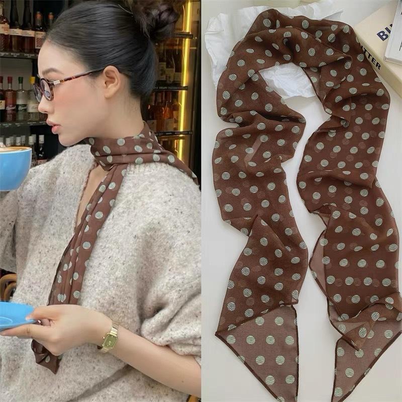 Écharpe en soie à pois et impr - Women'S Accessories For Neck avis et prix