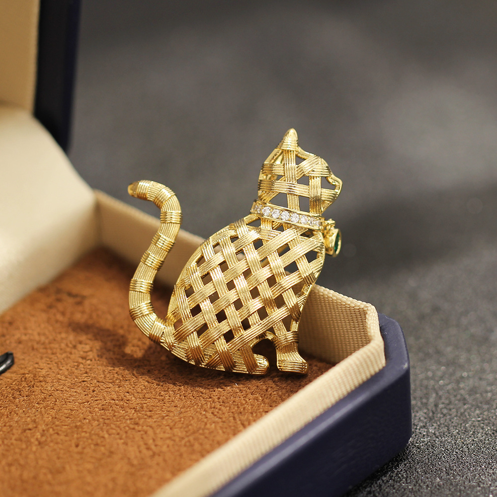 Broche chaton dorée au design  - Brooch Pin Gold avis et prix