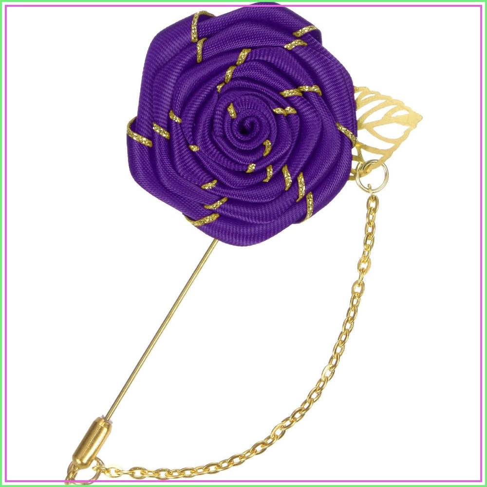 Broche Fleur de Rose en Tissu  - Brooch Pin Gold avis et prix