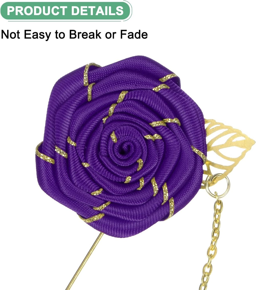 Broche Fleur de Rose en Tissu  - Brooch Pin Gold avis et prix