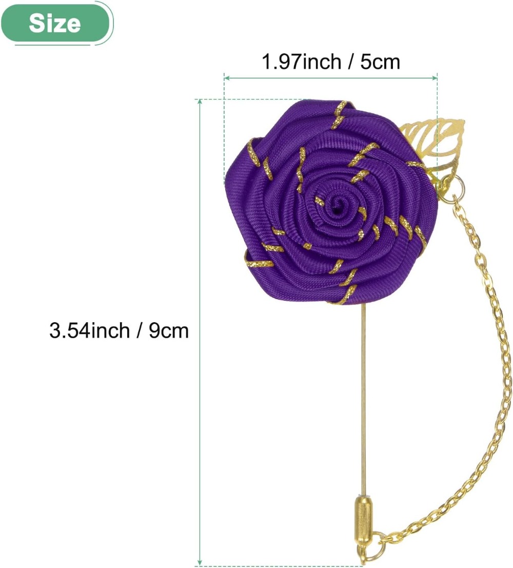 Broche Fleur de Rose en Tissu  - Brooch Pin Gold avis et prix