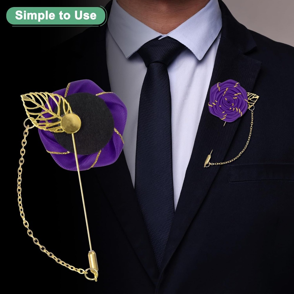 Broche Fleur de Rose en Tissu  - Brooch Pin Gold avis et prix